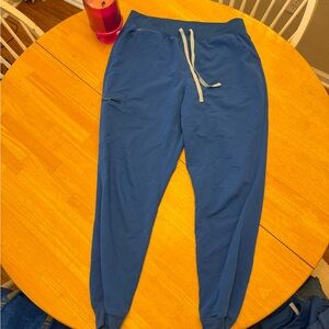 Figs Blue Sweatpants with Elastic Waistband and Tapered Legs